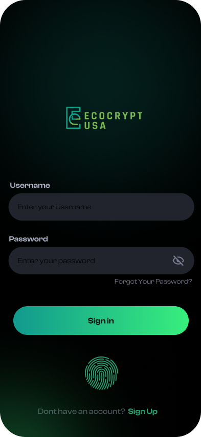 EcoCrypt app sign in